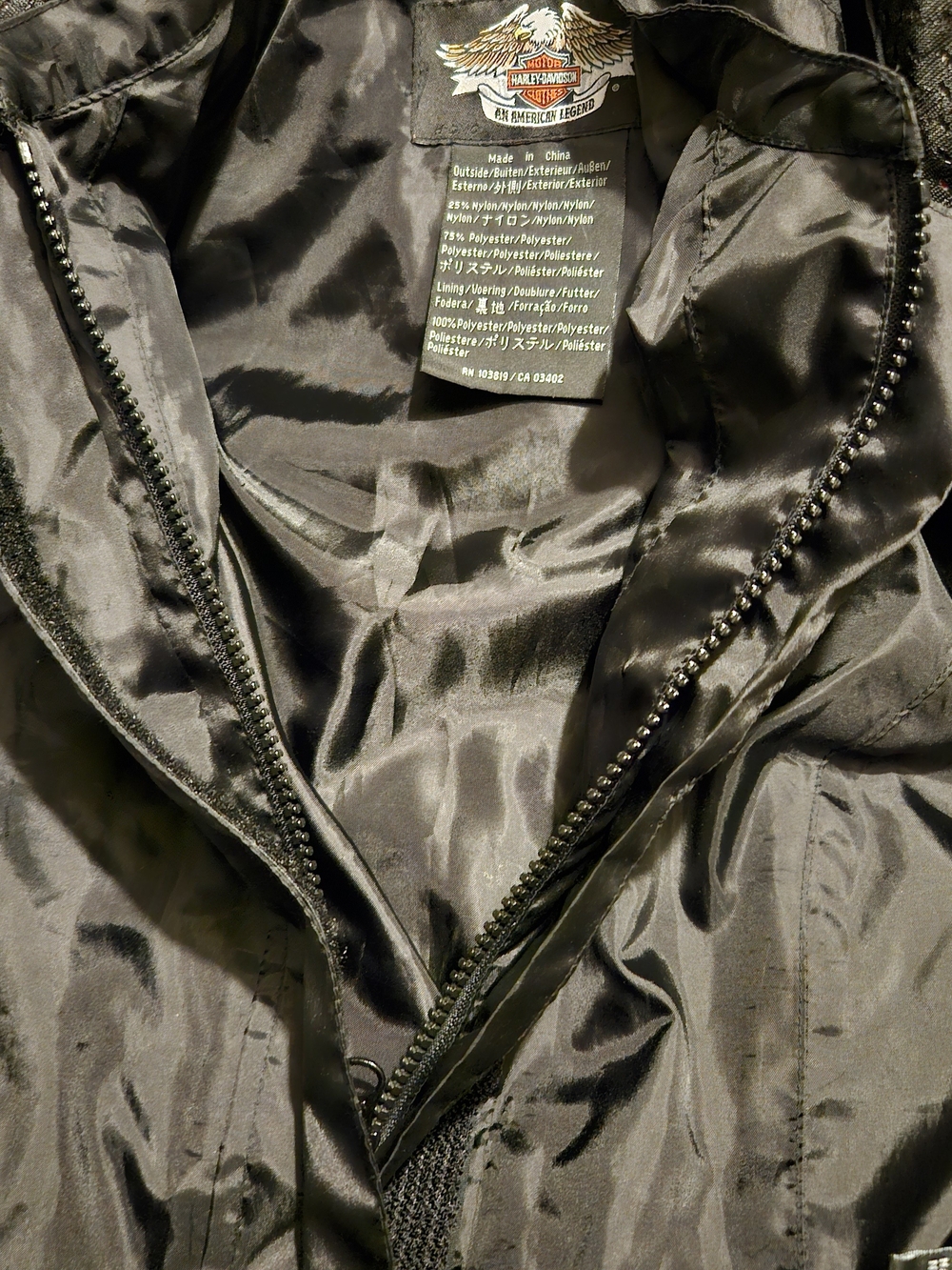 Harley-Davidson Armored Black and Gray Mesh Motorcycle Jacket ExcellentCondition - Picture 8 of 8